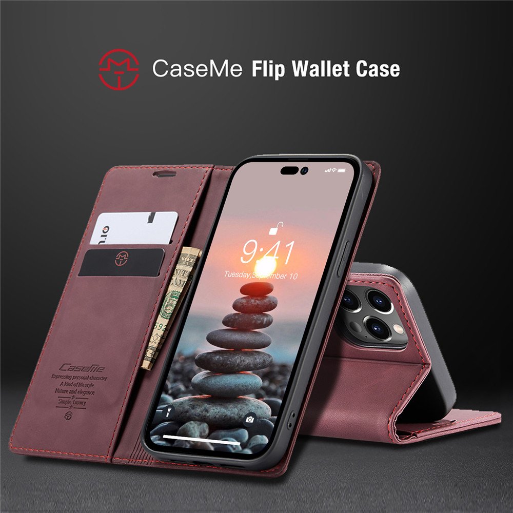New Caseme Wallet Card Holder Multifunctional Flip Mobile Case High-Quality Leather Phone Cover For iPhone15 14 13 Pro Max