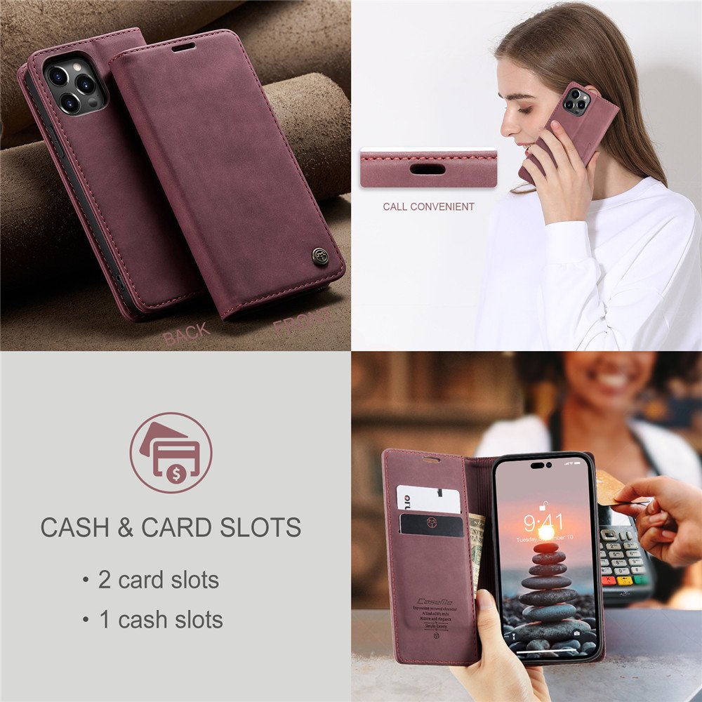 New Caseme Wallet Card Holder Multifunctional Flip Mobile Case High-Quality Leather Phone Cover For iPhone15 14 13 Pro Max
