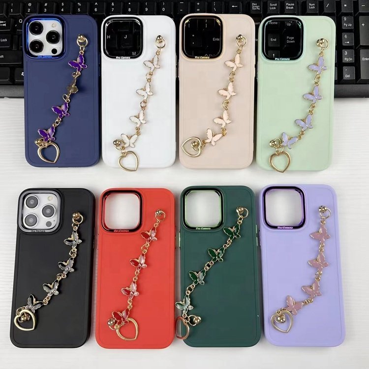 newest design for samsung s20 s21 s22 s23 s24 fe plus ultra plalting bow love heart hand chain wrist strap tpu mobile phone case