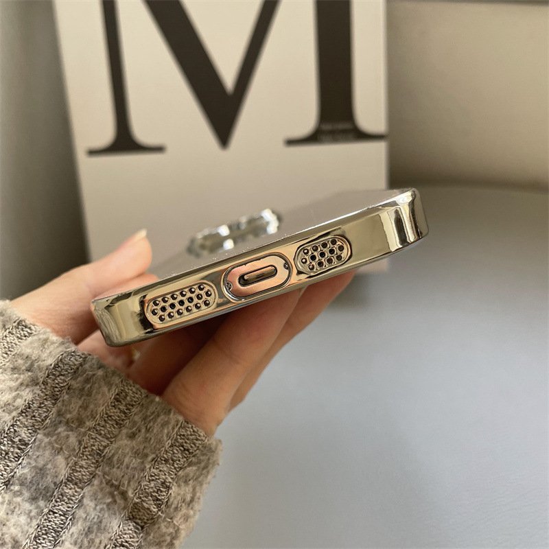 luxury 24k gold plated tempered glas mirror acrylic shockproof hard phone case for iphone 11 12 13 14 15 pro max