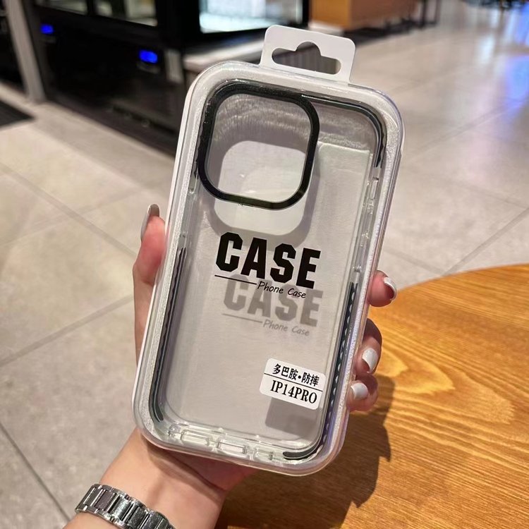 Retail Package Transparent Clear Colored TPE Shockproof Bumper Soft Phone Case for iPhone 15 Pro Max 14 13 12