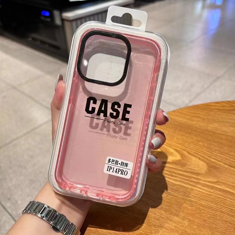 Retail Package Transparent Clear Colored TPE Shockproof Bumper Soft Phone Case for iPhone 15 Pro Max 14 13 12