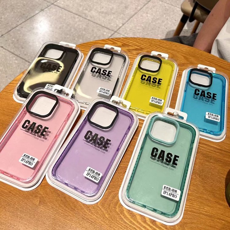 Retail Package Transparent Clear Colored TPE Shockproof Bumper Soft Phone Case for iPhone 15 Pro Max 14 13 12