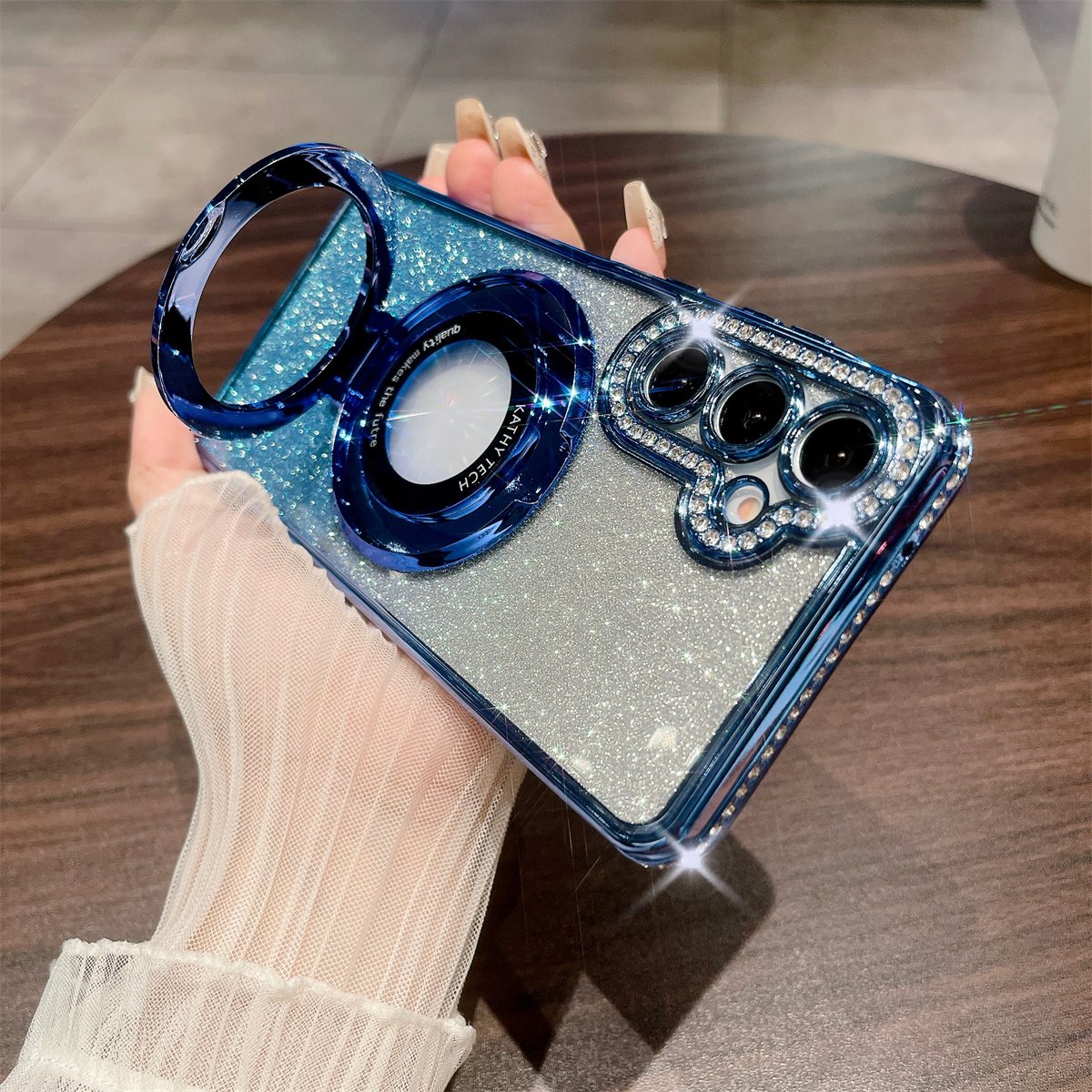 New Luxury Diamond Magnetic Holder Stand Phone Case For Samsung Galaxy A15 A24 A25 A35 A55 A05S Electroplated Soft Back Cover
