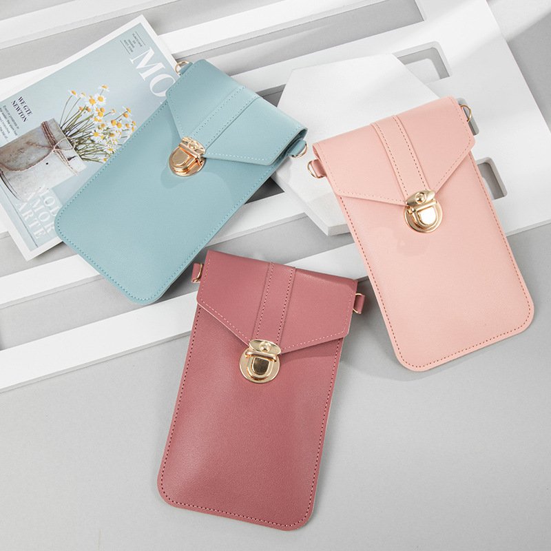 PU leather waterproof crossbody mobile phone shoulder bag card bag cases phone wallet women mobile phone bag