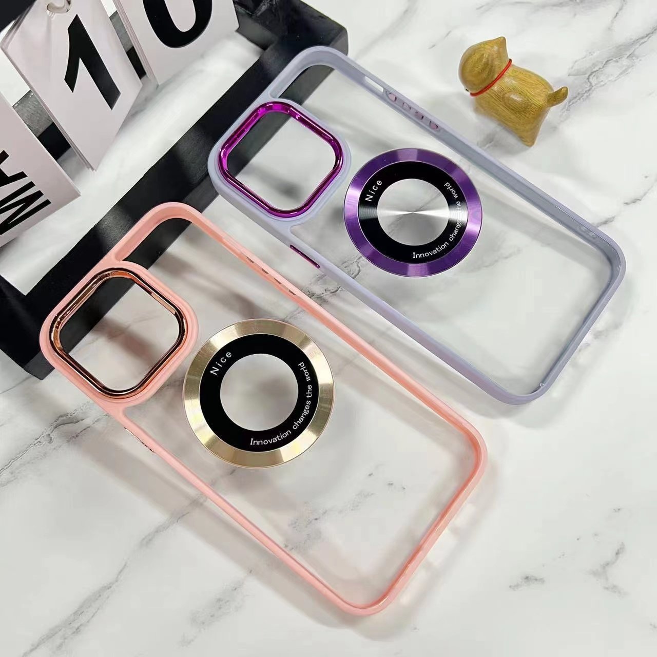 New Design Metal Ring Magnet Case for iPhone 14 Max 15 16 Pro Max Mobile Phone Charger PC Case Compatible with Models