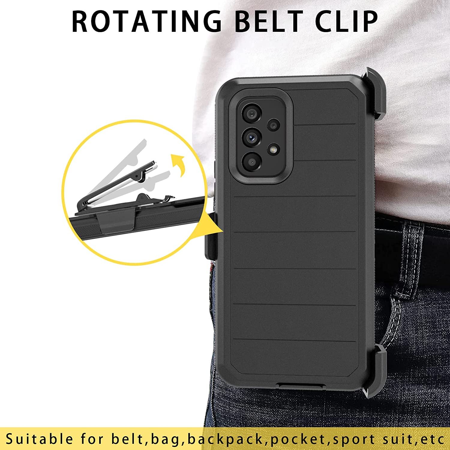 Holster Pro Rugged Belt Clip Mobile Phone Case For Samsung Galaxy A03 Core A13 A53 A73 5G Heavy Duty Defender TPU Back Cover