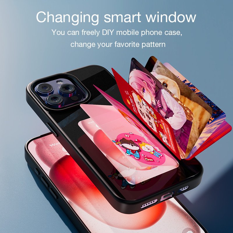 DIY Mobile Phone Back Cover For Apple Phone Case NFC E Ink Screen Display Smart Phone Case for Iphone 11 12 13 14 15 16 Pro Max