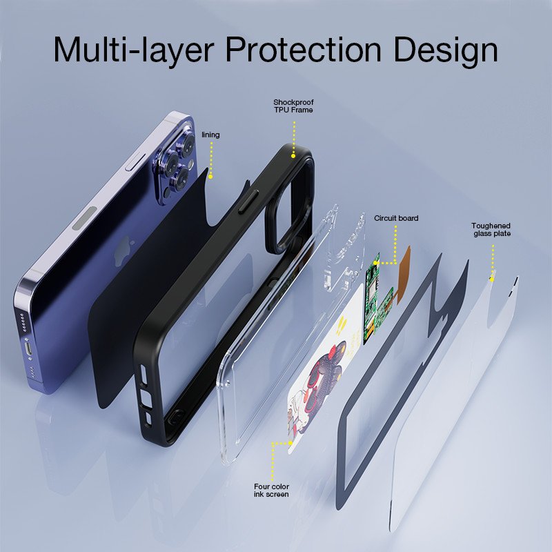 DIY Mobile Phone Back Cover For Apple Phone Case NFC E Ink Screen Display Smart Phone Case for Iphone 11 12 13 14 15 16 Pro Max