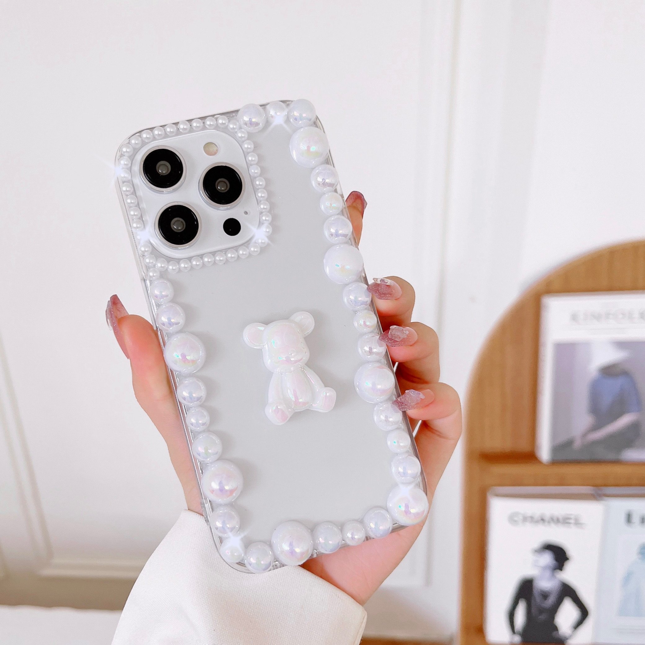 glitter bling shiny fashion luxury shoulder waist strap bear diamond phone cover case for iphone 16 15 14 13 12 11 xr xsmax 678
