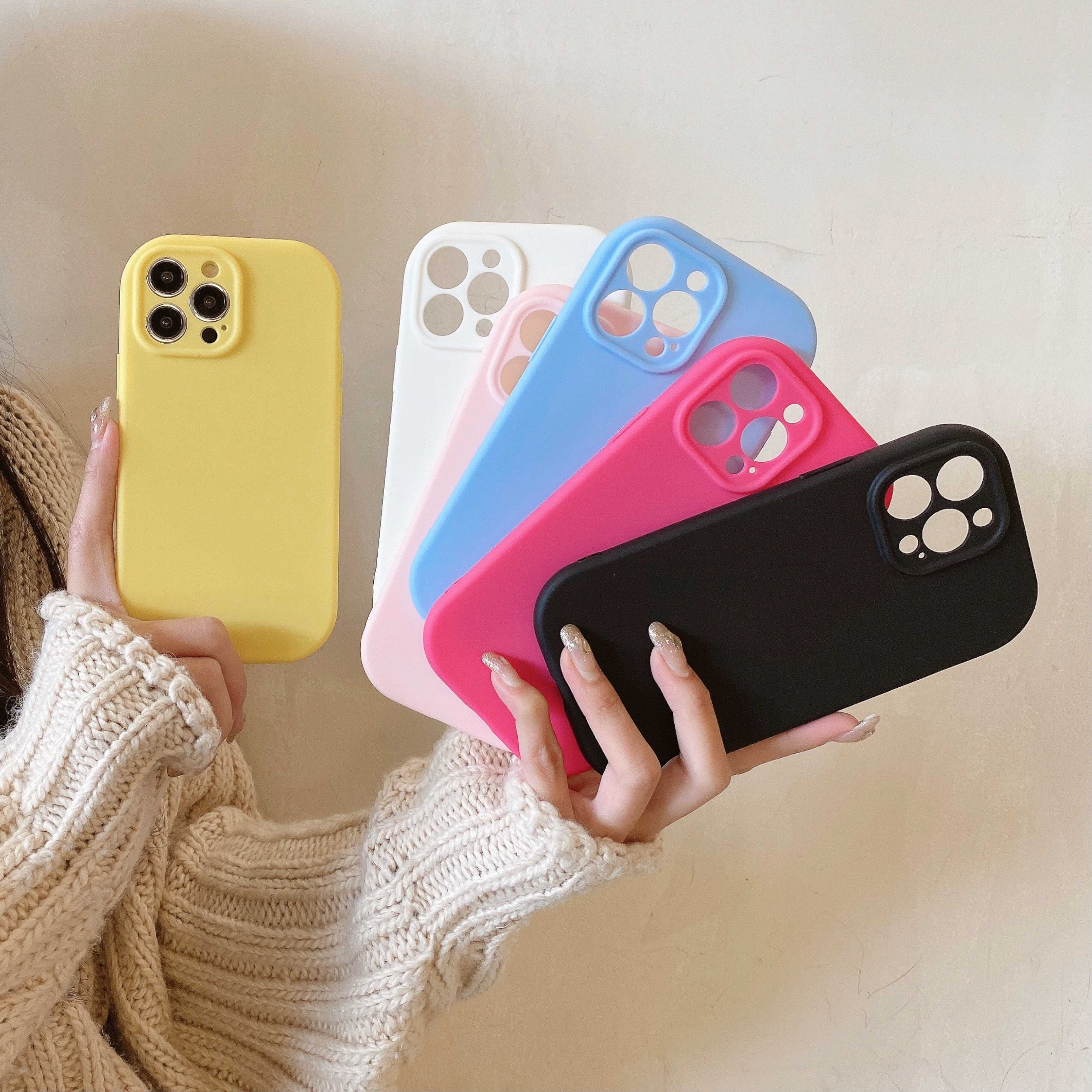 Solid color fashion modern water proof camera cover tpu plastic mobile phone case for xiaomi