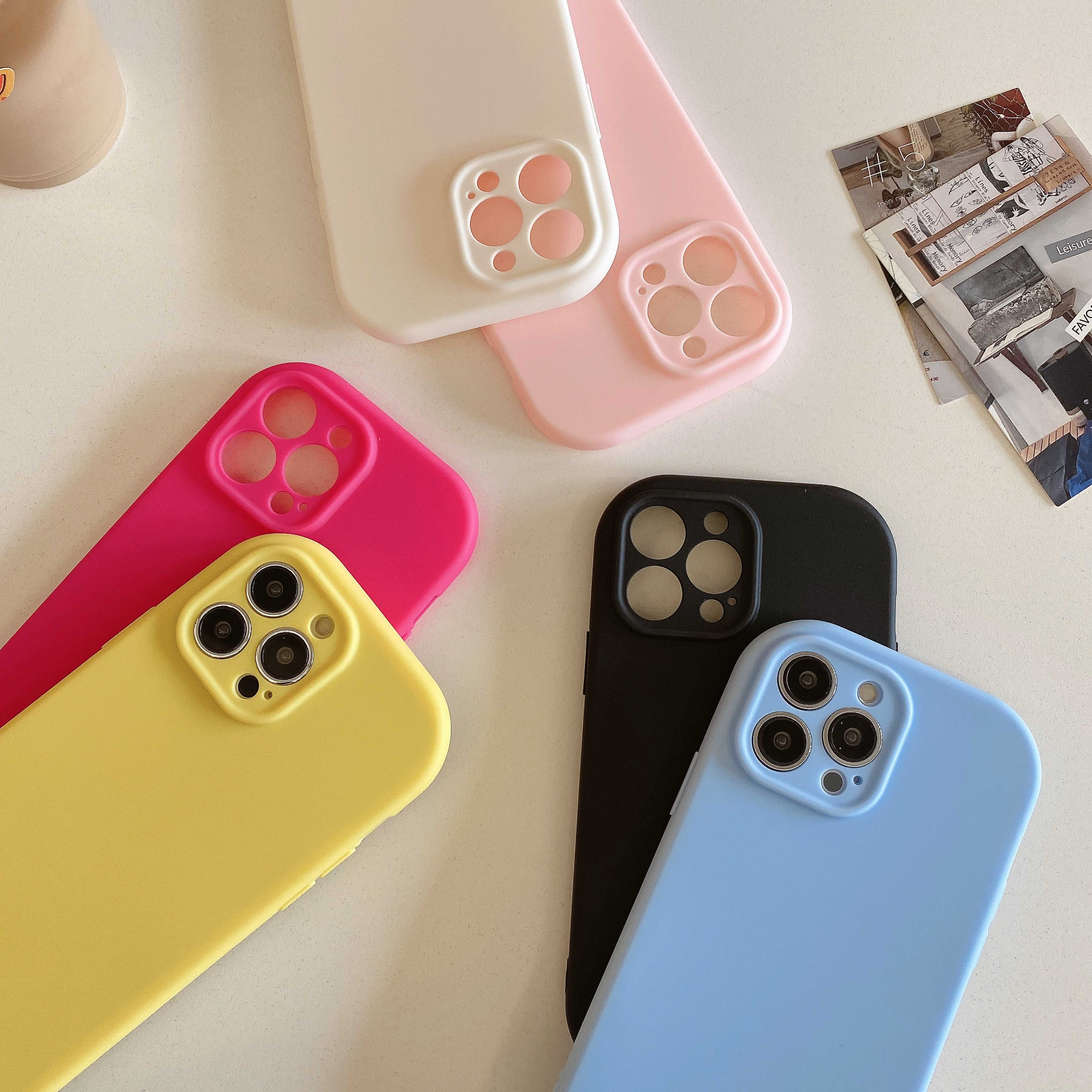 Solid color fashion modern water proof camera cover tpu plastic mobile phone case for xiaomi