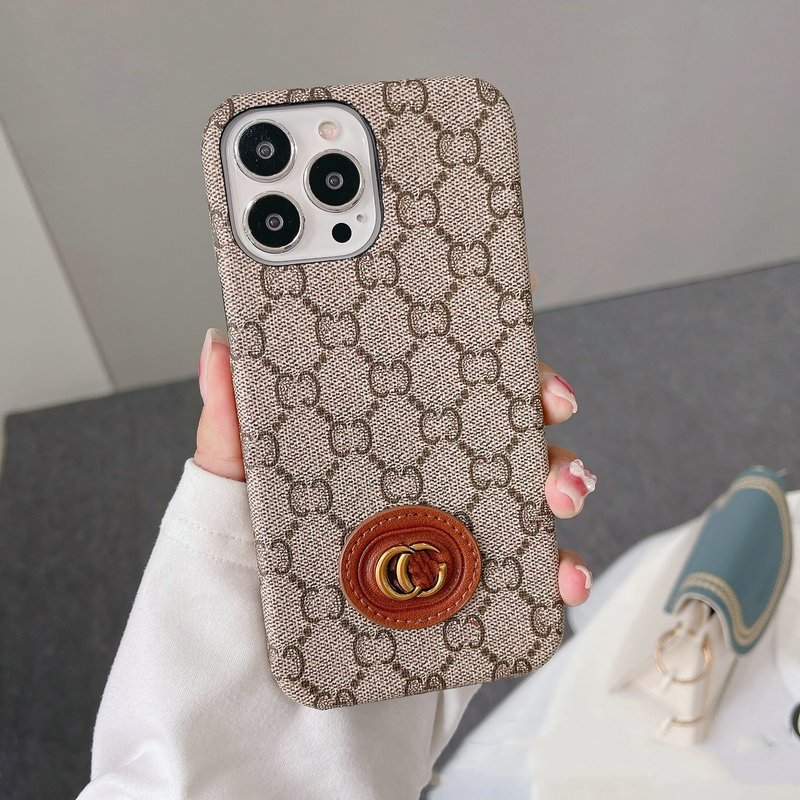 Spot wholesale hot sales for iphone15Ultra mobile phone case luxury tide brand iPhone14Promax protective case leather metal logo