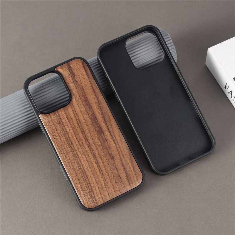 Natural Style Wooden Phone Case for iPhone 16 Real Wood TPU Back Cover Shockproof Cell Phone Case For iPhone 16 Pro Max 15 14 13