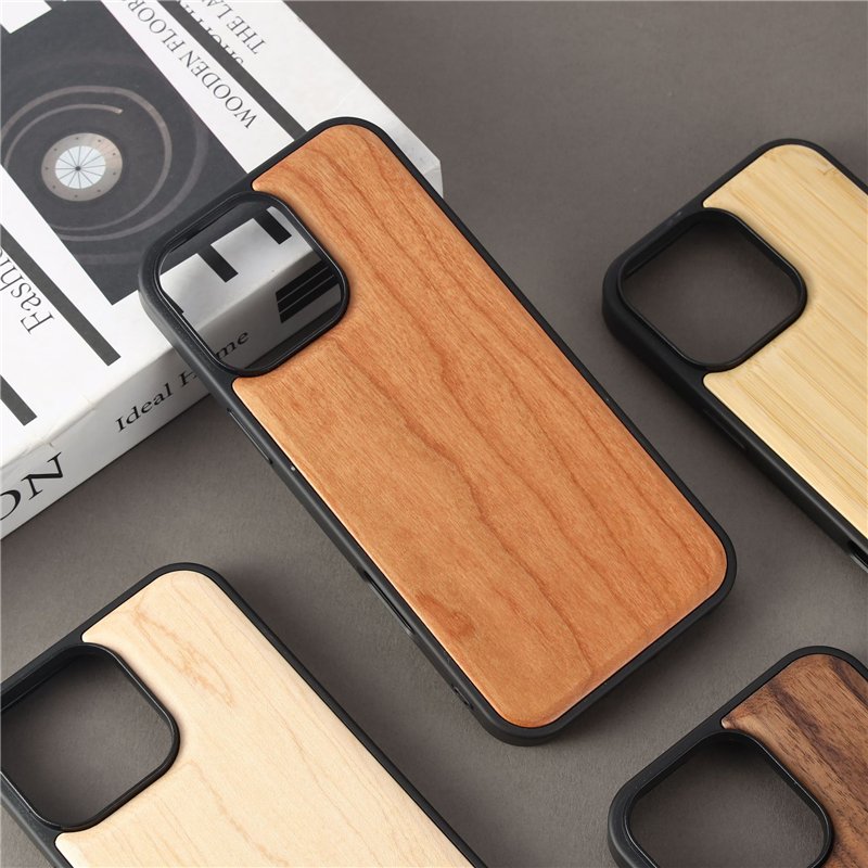 Natural Style Wooden Phone Case for iPhone 16 Real Wood TPU Back Cover Shockproof Cell Phone Case For iPhone 16 Pro Max 15 14 13