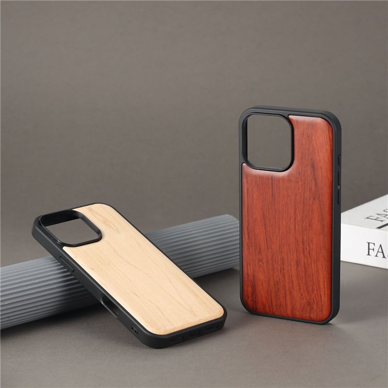 Natural Style Wooden Phone Case for iPhone 16 Real Wood TPU Back Cover Shockproof Cell Phone Case For iPhone 16 Pro Max 15 14 13