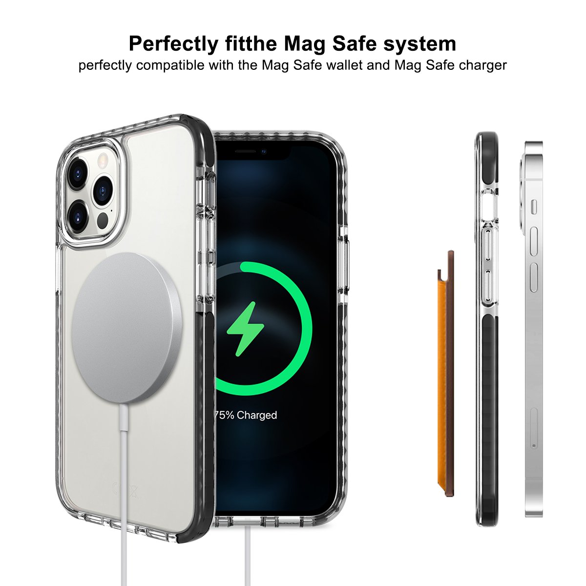 High quality Clear Transparent TPU TPE PC Hard Phone case Anti-Shock impact Mobile phone case for iPhone 16 15 14 13 12 Case