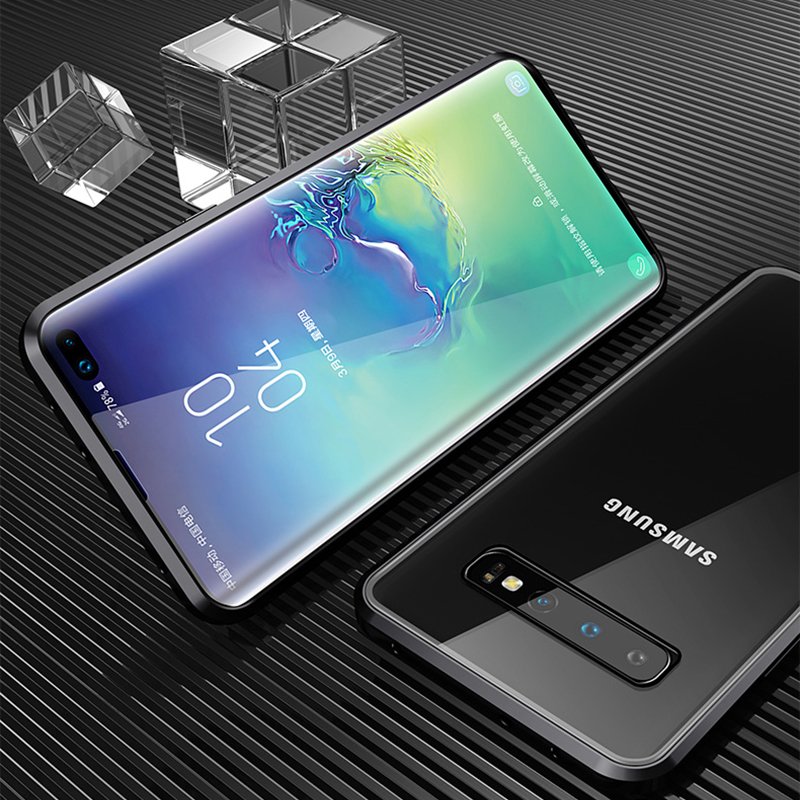 Mobile Phone Cases Clear Magnetic Phone Case Transparent Tempered Glass for Samsung Galaxy S10 S10 Plus 5G Back Cover