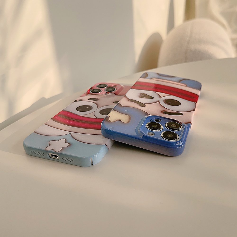 3D funny couple glossy mobile phone case for iphone 15 pro 14 plus 13 12 pro max 11 X XS MAX 8 7 plus