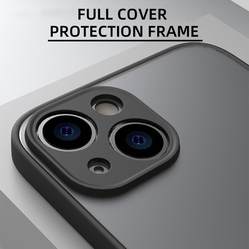 For iPhone 14 13 12 11 Pro Max Matte PC Mobile Cover for iPhone XS XR SE3 6 7 8 Plus Color TPU Bezel phone case
