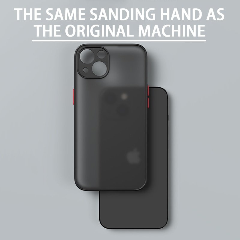 For iPhone 14 13 12 11 Pro Max Matte PC Mobile Cover for iPhone XS XR SE3 6 7 8 Plus Color TPU Bezel phone case