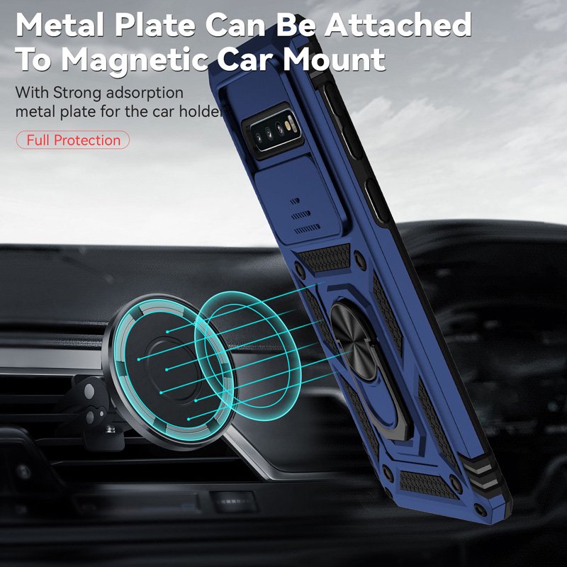 Heavy Duty Shockproof 360 Degree Rotation Finger Ring Holder Kickstand Rugged for Samsung S10 Protective Case