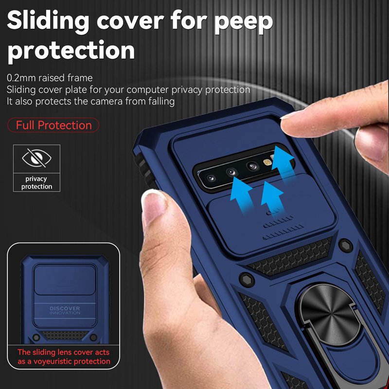 Heavy Duty Shockproof 360 Degree Rotation Finger Ring Holder Kickstand Rugged for Samsung S10 Protective Case