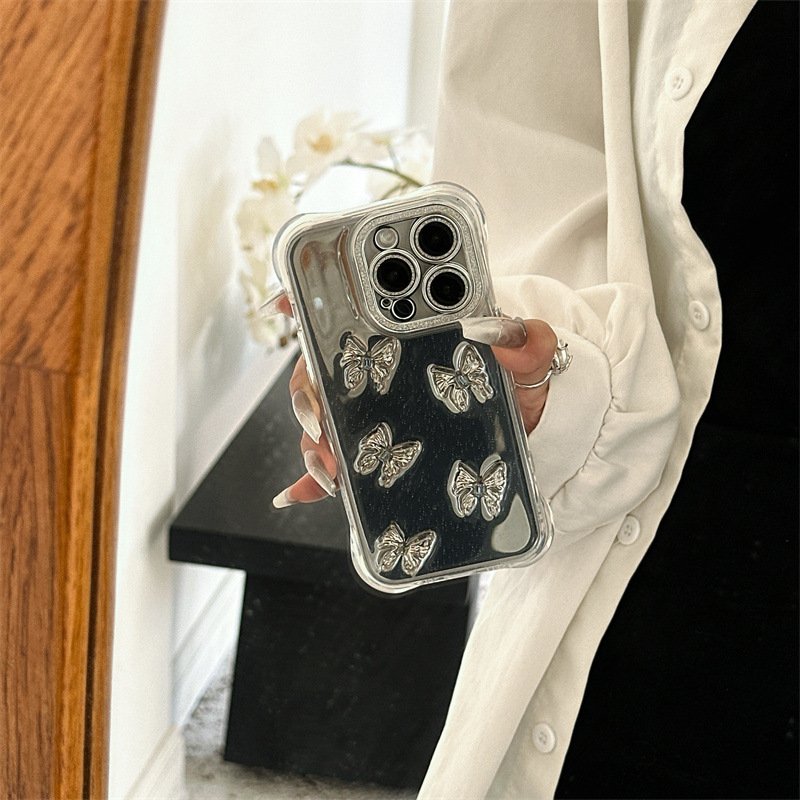 Glitter 3D Love Heart Mirror bow Silicone Case For Iphone 16 15 14 13 12 Cover New trend products phone accessories