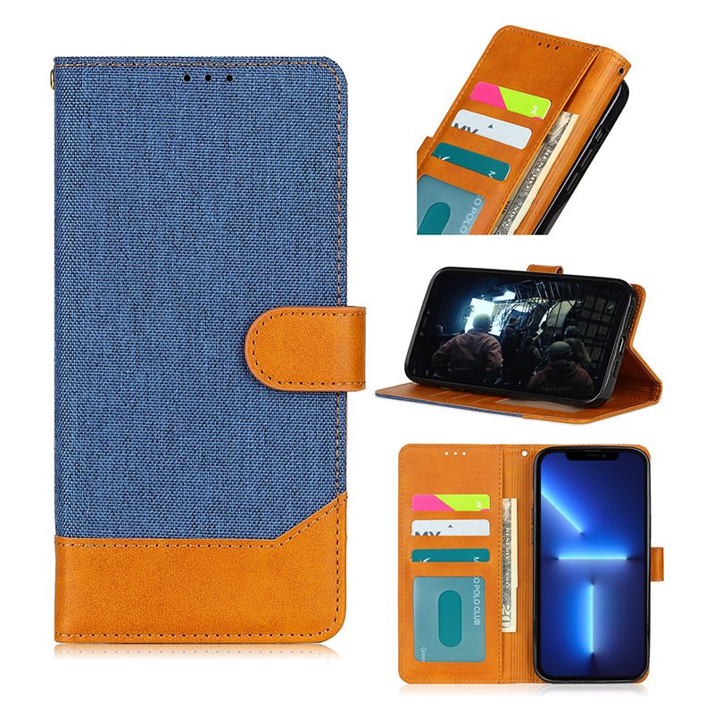 Wallet Canvas Spliced Flip Cover Phone Case For iPhone 15 Plus 14 16 Pro Max Magnetic Leather Bag Mobile Phone Cases
