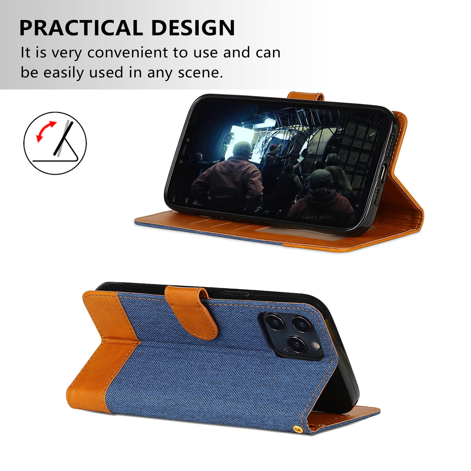 Wallet Canvas Spliced Flip Cover Phone Case For iPhone 15 Plus 14 16 Pro Max Magnetic Leather Bag Mobile Phone Cases