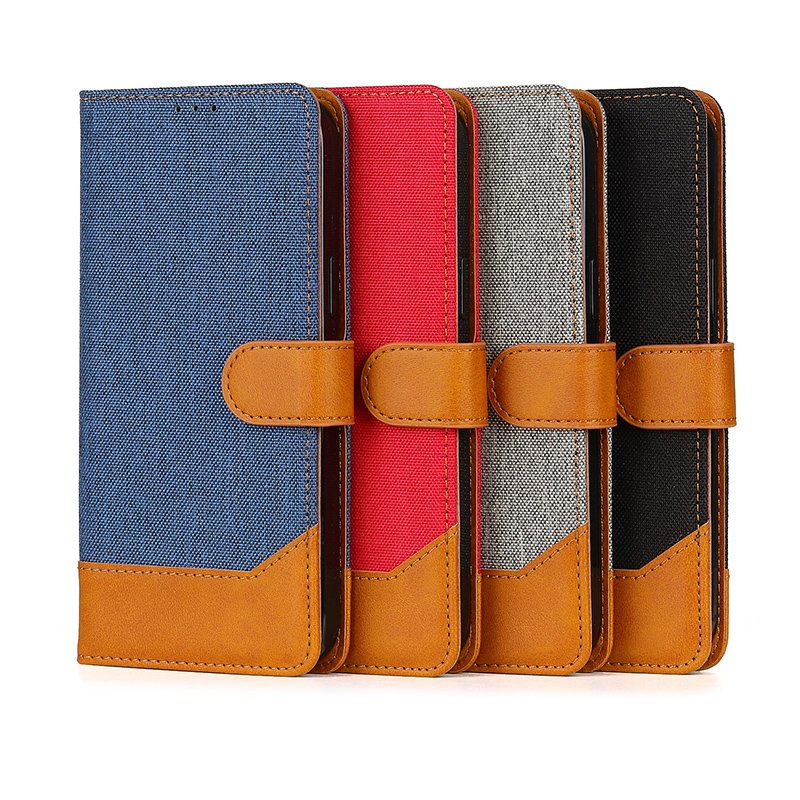 Wallet Canvas Spliced Flip Cover Phone Case For iPhone 15 Plus 14 16 Pro Max Magnetic Leather Bag Mobile Phone Cases