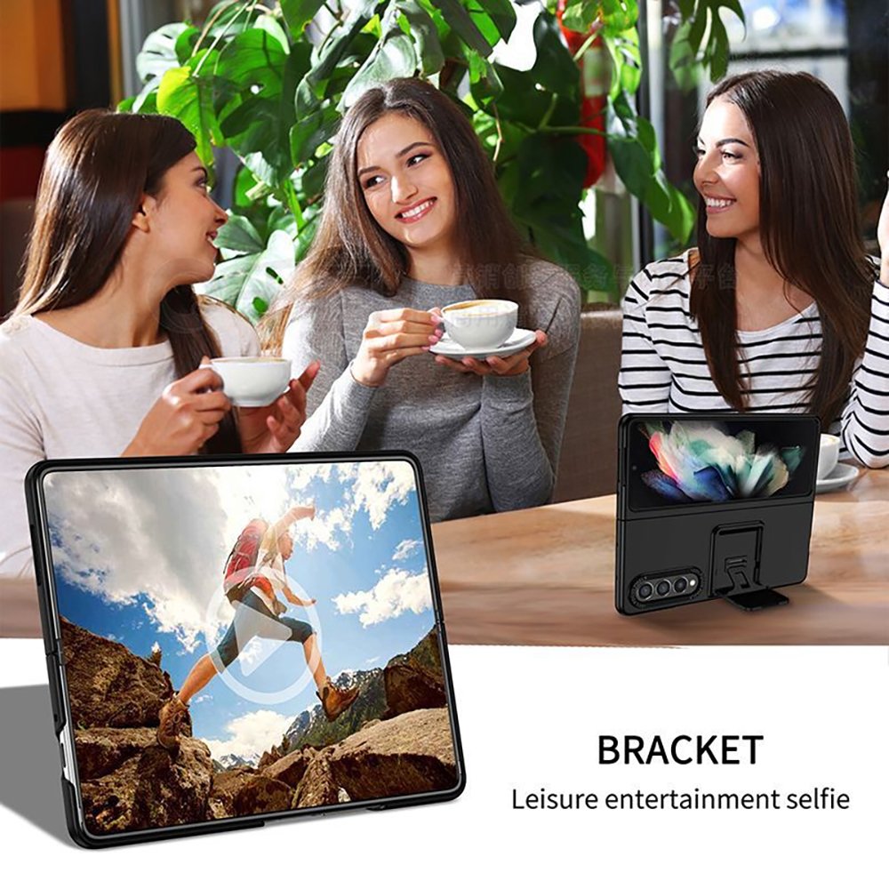 For Samsung Galaxy Z Fold 6 with Holder Folding Shockproof Mobile Phone Case