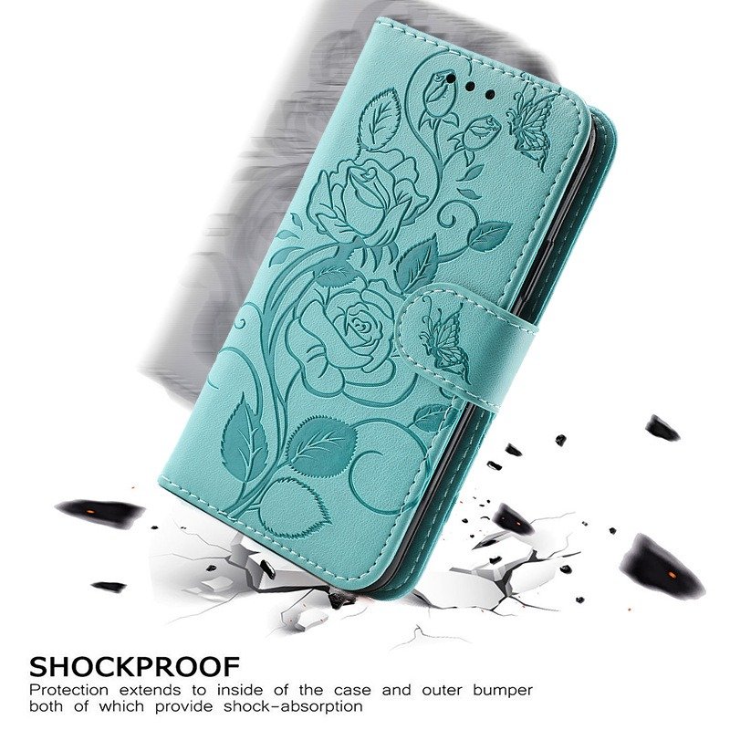 Rose Leather Phone Bag Wallet Card Slot Case For iPhone 16 15 14 13 12 11 Pro Max Plus XS XR Wallet Flip Cover