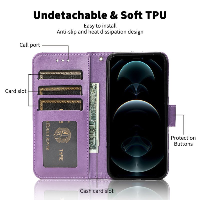 Rose Leather Phone Bag Wallet Card Slot Case For iPhone 16 15 14 13 12 11 Pro Max Plus XS XR Wallet Flip Cover