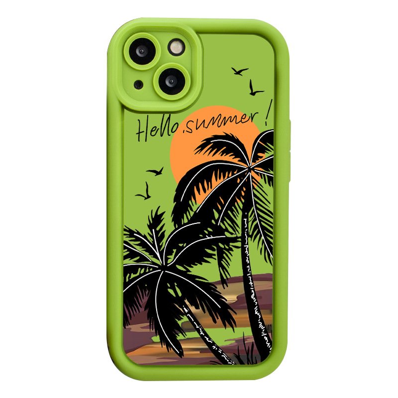 Colorful TPU mobile phone case sunset coconut tree mobile phone case for iphone 16 pro max case