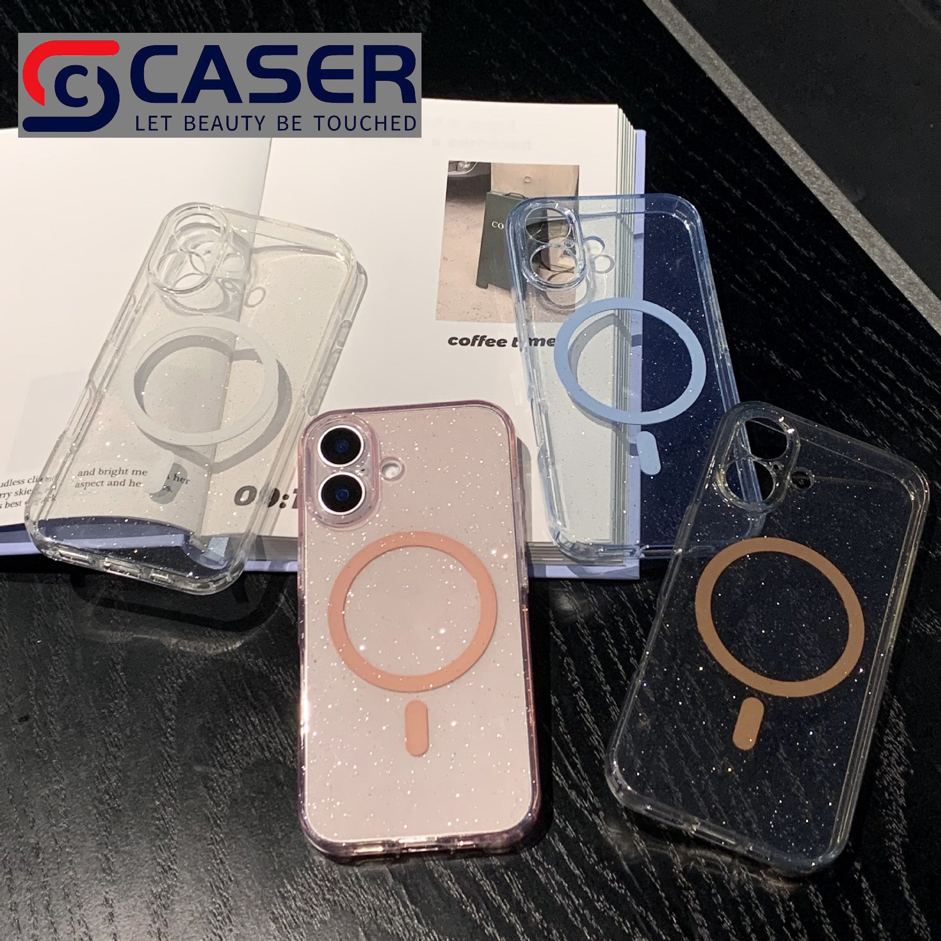 New Style Transparent Glitter Bling Magnetic Phone Cases Clear Soft TPU Mobile Phone Case For Iphone 16 Pro Max 15 Pro Max 14 13