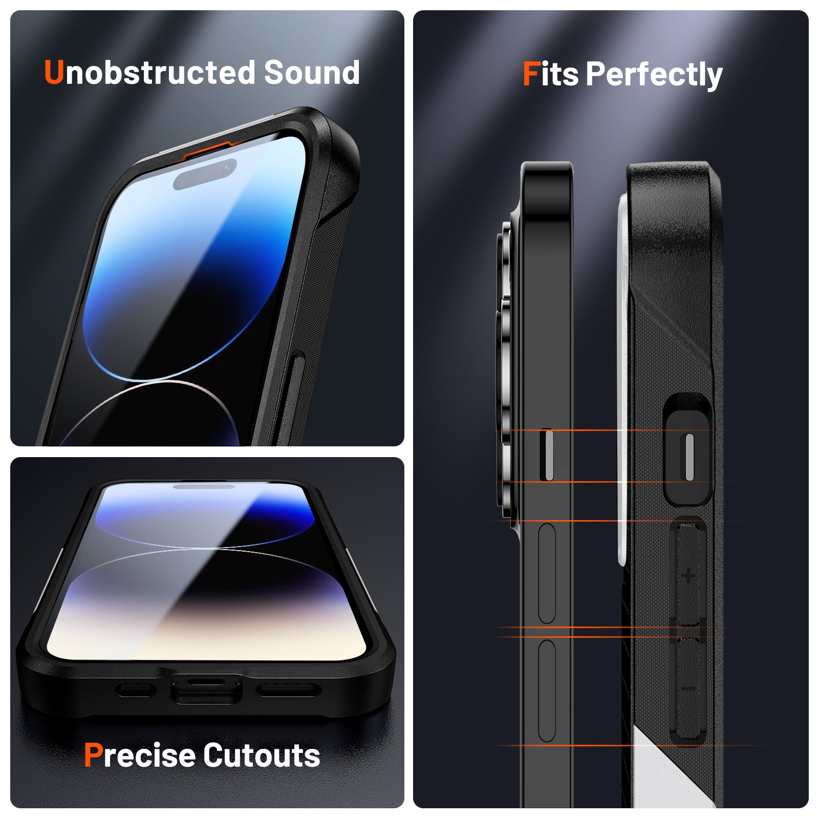 360 Protection Black White Shockproof Anti-fall TPU+PC Phone Case Cover For iPhone 11 12 13 14 15 16 Pro Max
