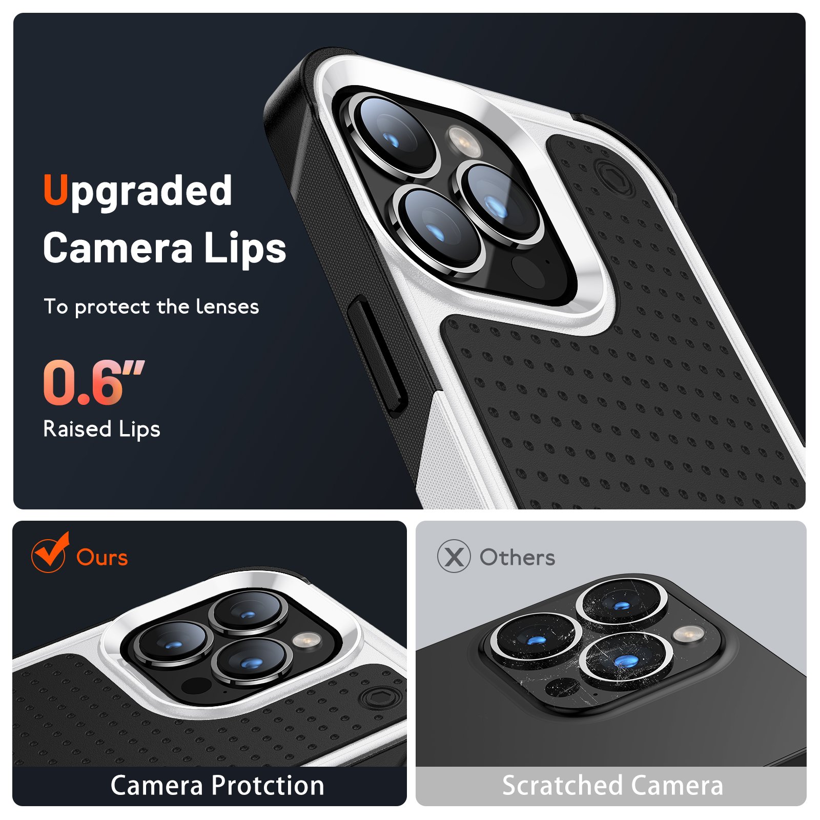 360 Protection Black White Shockproof Anti-fall TPU+PC Phone Case Cover For iPhone 11 12 13 14 15 16 Pro Max