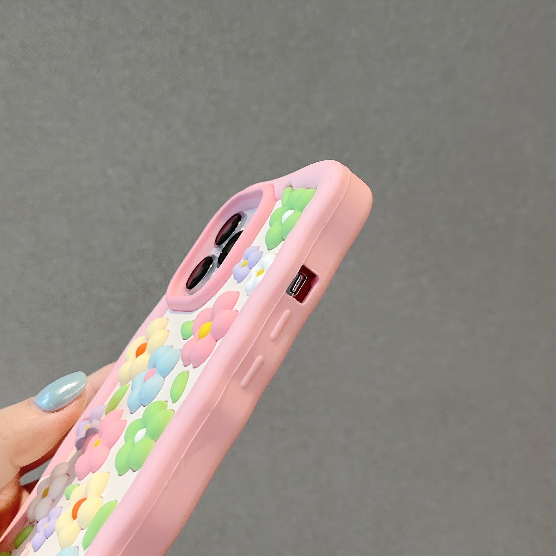 New colorful 3D flower ins Wavy Silicone Mobile Phone Case For iPhone 16 15 14 13 12 Pro max TPU Shockproof Back cell Cover Soft