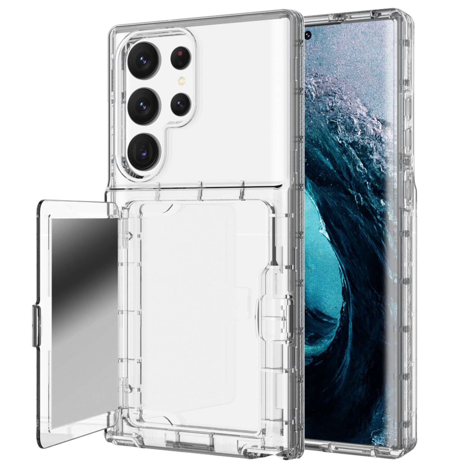 transparent card multi-function flip cover case mobile phone case for Samsung S24Plus S24 S23Ultra S24Ultra