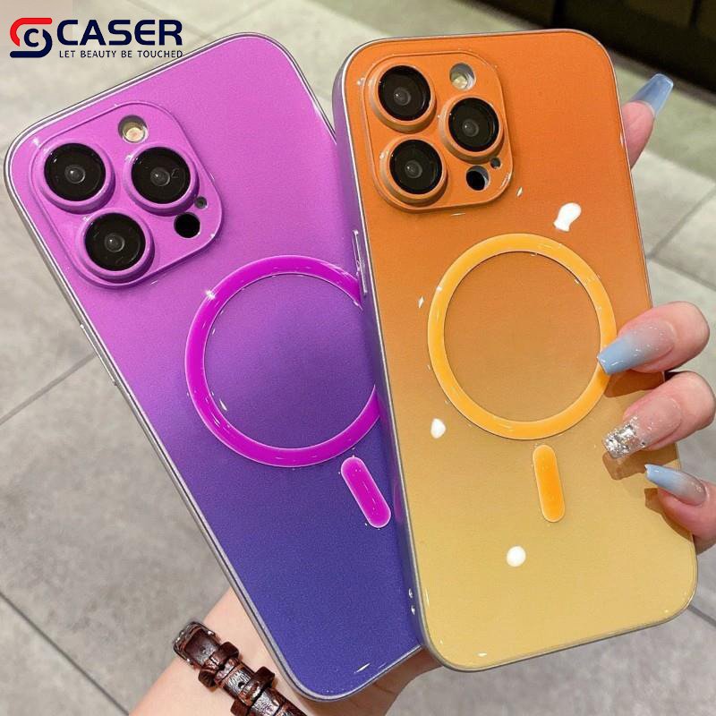 New Link Candy Colors Gradient Luminous Phone Case Glow In The Dark Magnetic Mobile Phone Cover For Iphone 15 14Pro