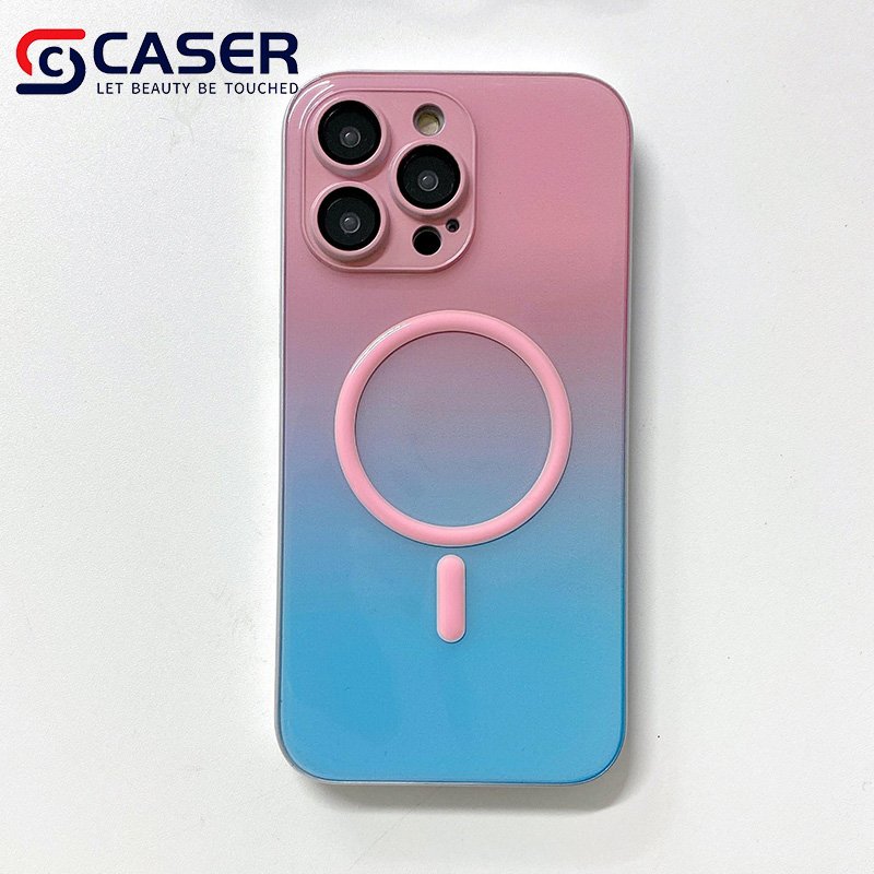New Link Candy Colors Gradient Luminous Phone Case Glow In The Dark Magnetic Mobile Phone Cover For Iphone 15 14Pro