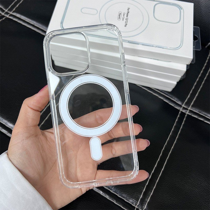 Transparent Clear Case Magnetic Wireless Charging Case for iphone14 14pro 14 pro max 15 15pro 15 plus 15 pro max 16 16 pro max