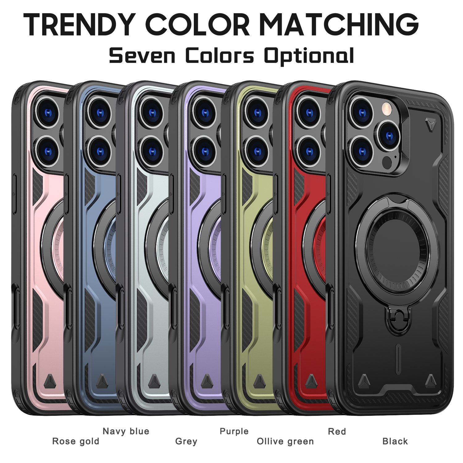 Hybrid Magnetic Stand Phone Case For iPhone 16 15 14 13 Kickstand wireless charge mobile phone case for iPhone 16 Pro Max