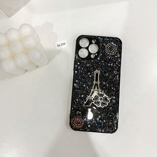 New fashion Bling Glitter scratch-resistant mobile phone case diamond bow tie pattern epoxy phone case for Redmi sumsung