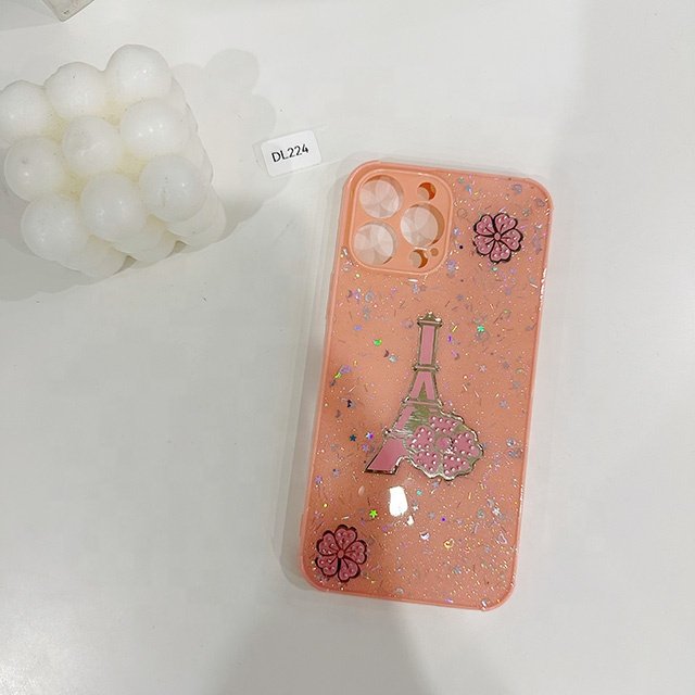 New fashion Bling Glitter scratch-resistant mobile phone case diamond bow tie pattern epoxy phone case for Redmi sumsung