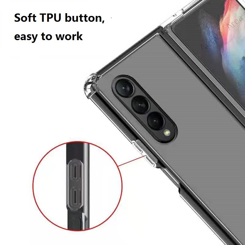 1.5MM Clear Hard PC Front Back Cover Transparent Mobile Phone Case For Samsung Galaxy Z Fold 3 Fold3 Fold 2