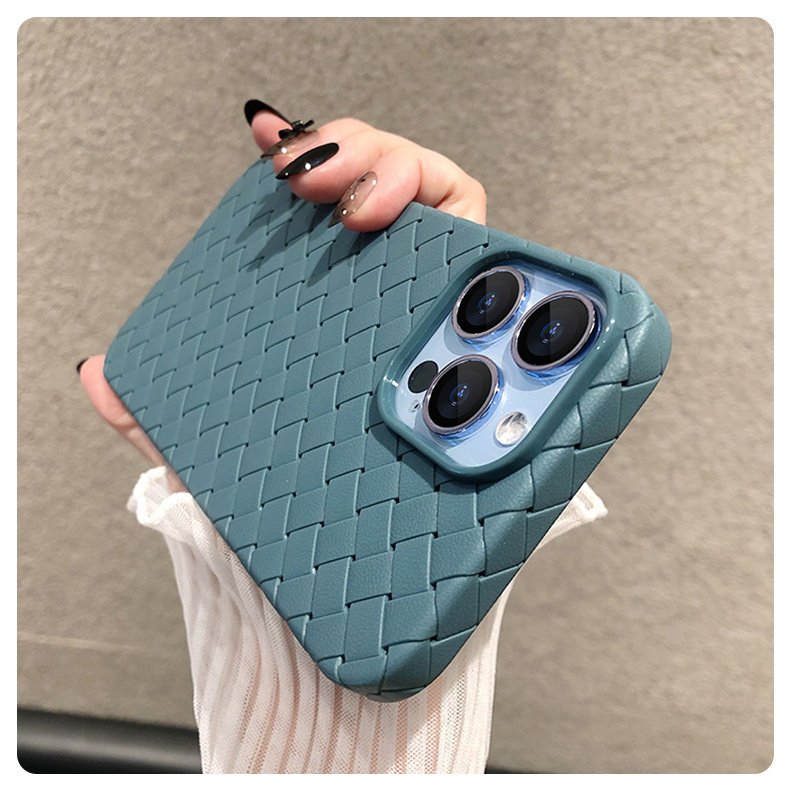 Breathable Weave Pattern Soft Thin Case For iPhone 15 14 13 11 Pro Max XS Max 7 8 Plus SE 2 3 BV Grid Solid Back Cover 15 case 16