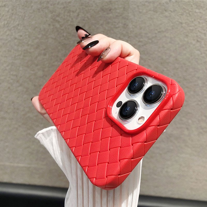Breathable Weave Pattern Soft Thin Case For iPhone 15 14 13 11 Pro Max XS Max 7 8 Plus SE 2 3 BV Grid Solid Back Cover 15 case 16
