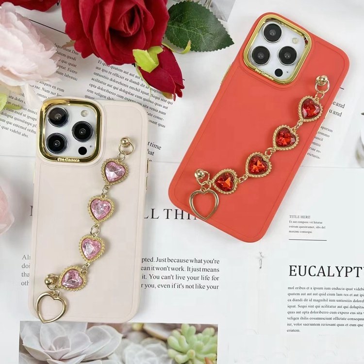 luxury high end for samsung a02 a02s a03 a04 a04e a05 a05s love heart diamond bracelet wrist strap hand chain mobile phone case